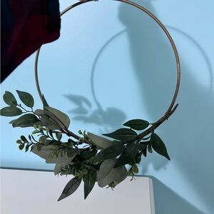 Gold Hoop with Eucalyptus Greenery
